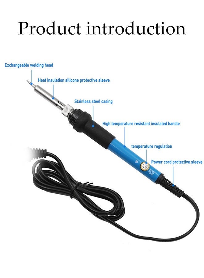 DUNISO طقم لحام 6 قطع، طقم مسدس لحام، مجموعة لحام كهربائية، درجة حرارة قابلة للتعديل 200-450℃، سهل الاستخدام، للحام لوحات الدوائر، إصلاح الأجهزة - Image 2